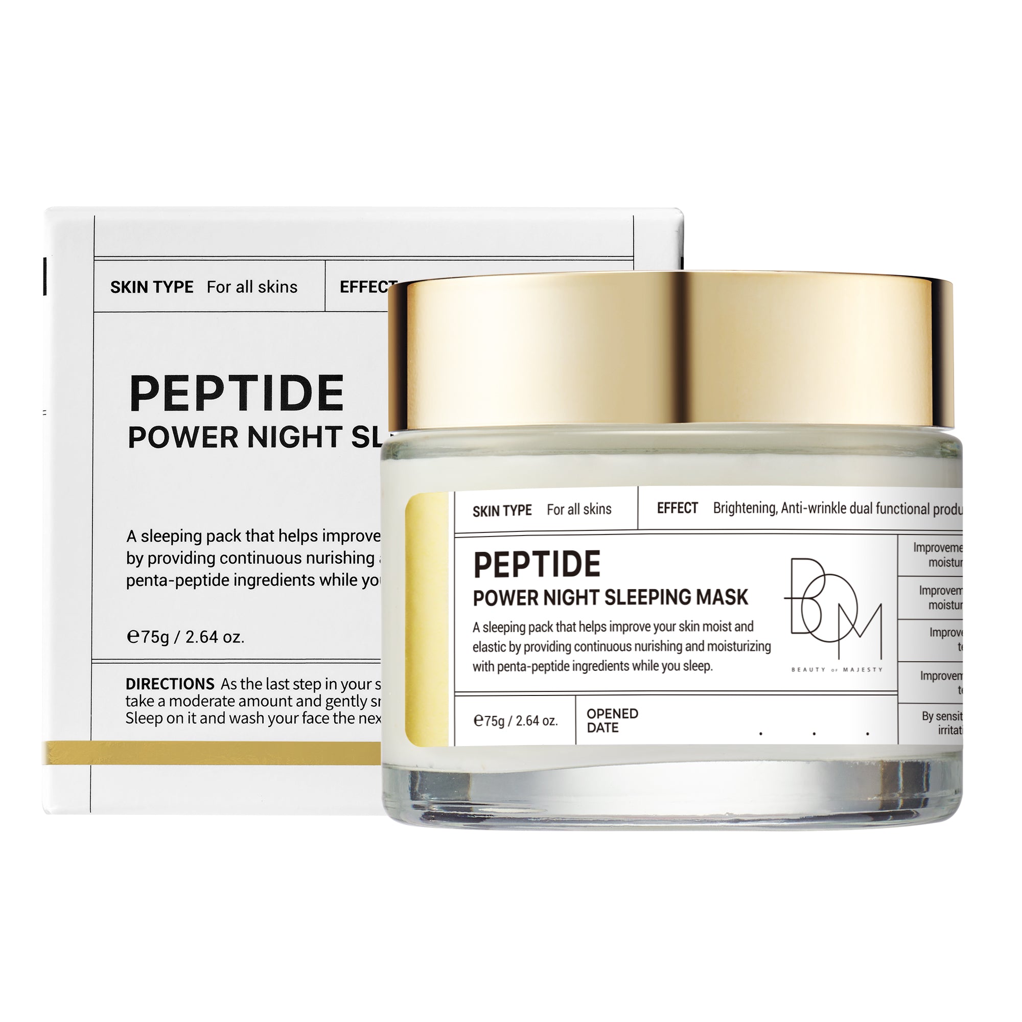 Beauty of Majesty PEPTIDE POWER NIGHT SLEEPING MASK 75g